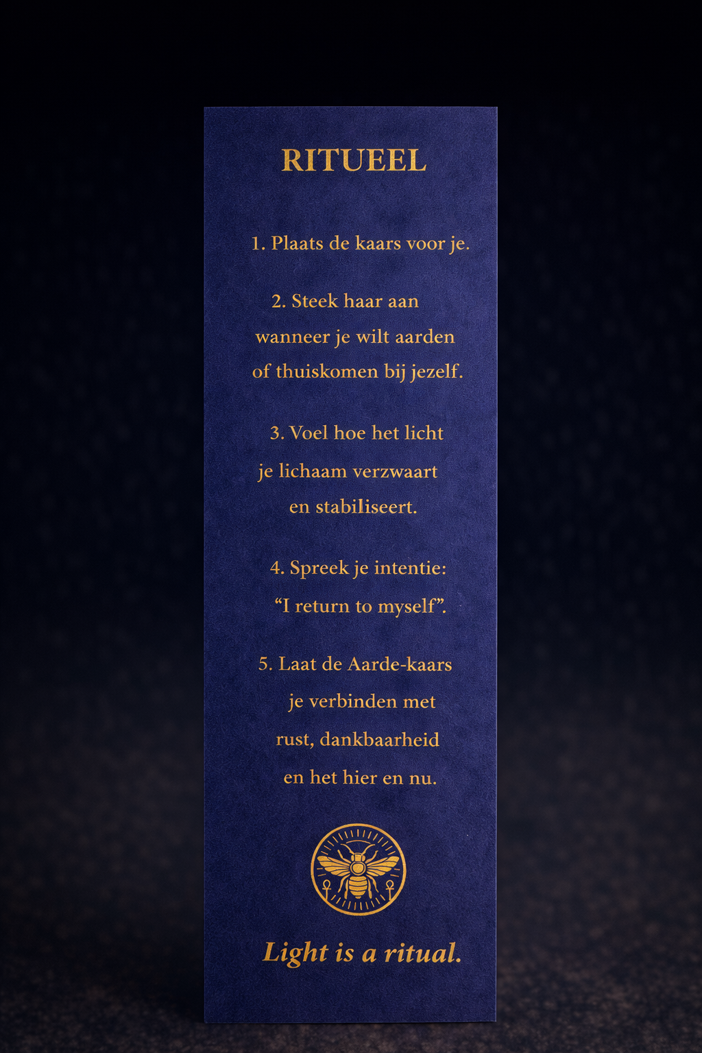 Earth candle Bee ritual card Ra Lumière