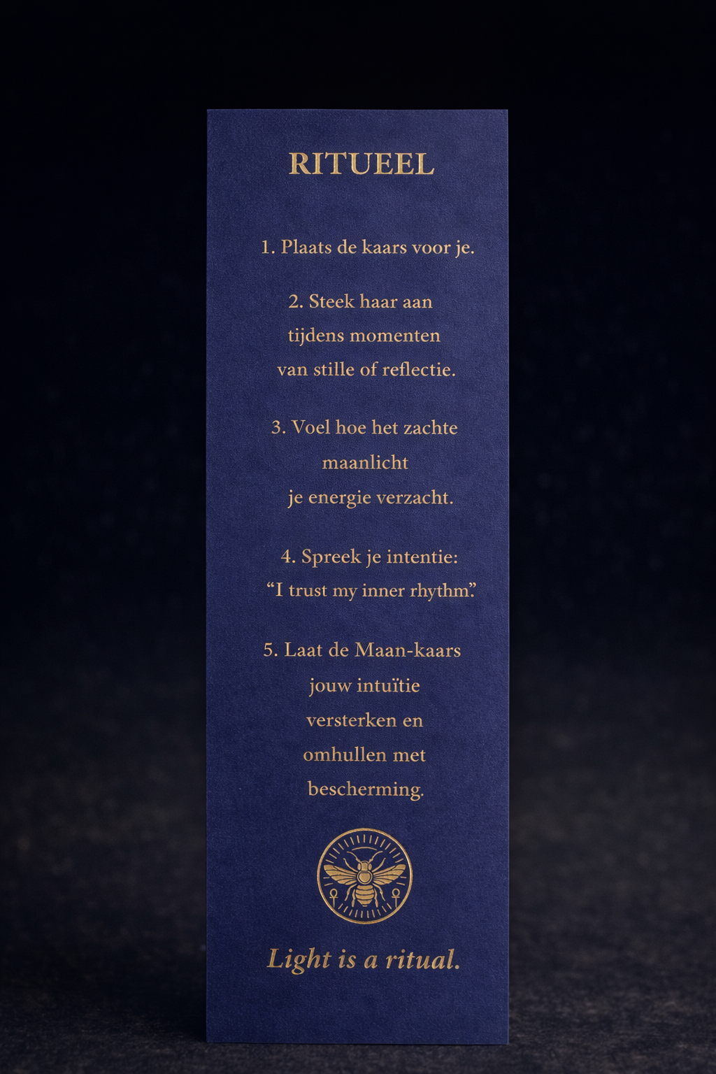 Beeswax moon candle Isis ritual card Ra Lumière