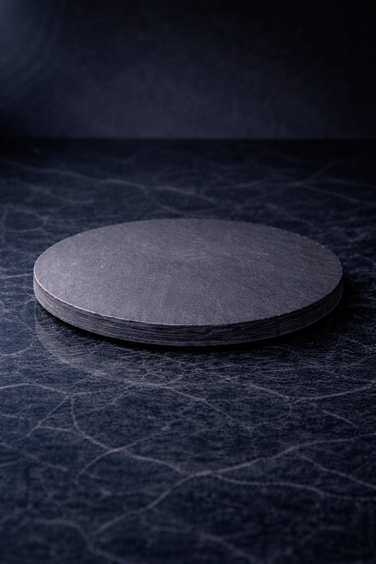 Natural slate candle plate for pillar candles and ritual styling